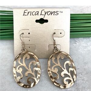 NEW Trending Erica Lyons Gold Oval Earrings NWT
